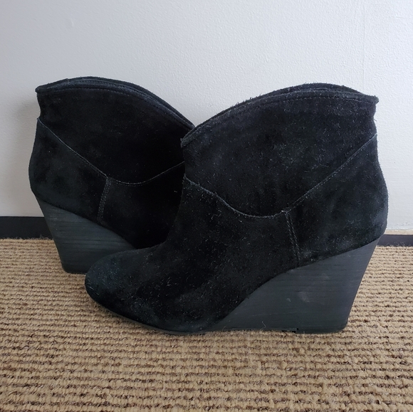 Suede Wedge Ankle Boots - Picture 1 of 7